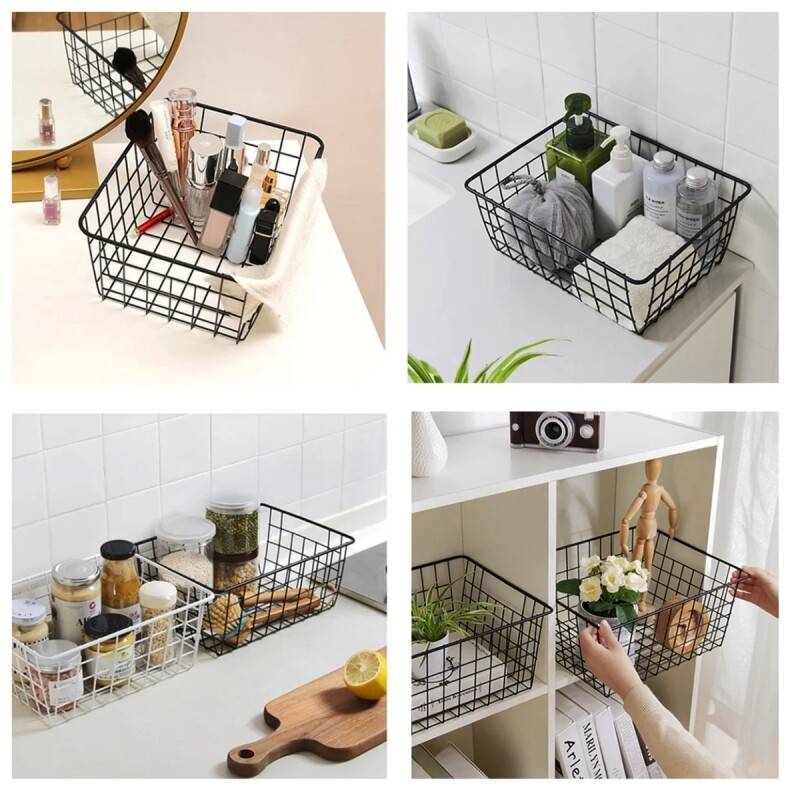 Cesto de metal 28x22x12 NEGRO