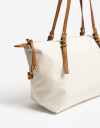 Shopper Shopper Con Doble Asa De Hombro Regulable. - Blanco Crema