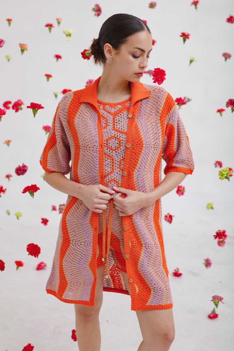CAMISA BIMBA FLOWER - Naranja 