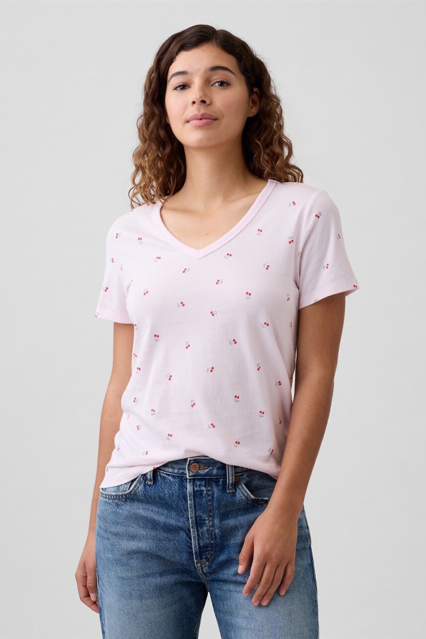 Remera Estampada Mujer Cherry Print