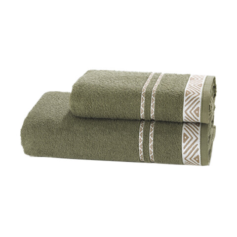 Pack x 2 Toallas Jacquard Premium 100% Algodón 7681 - VERDE