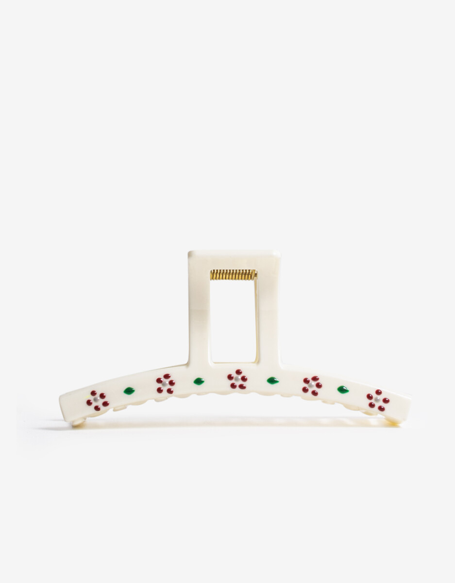 Broche Con Mini Flores Pintadas. 