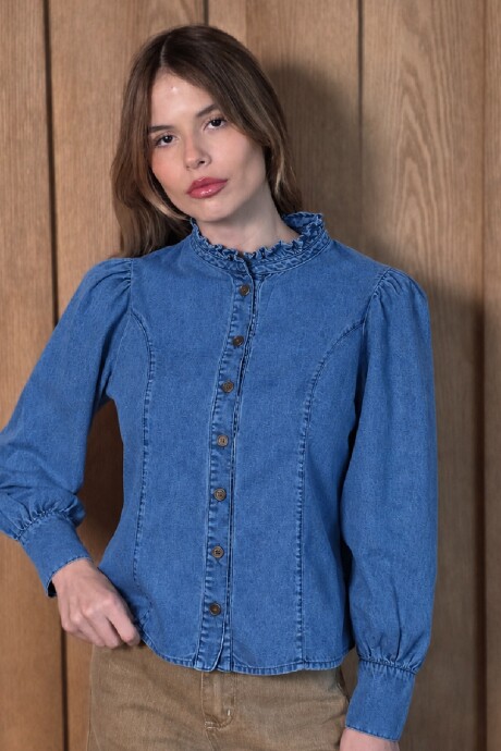 Camisa Mecha Denim Azul