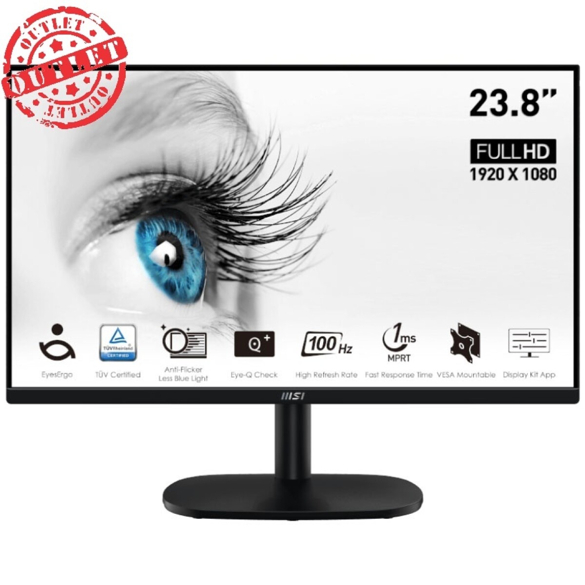 Monitor Gamer Msi 24" Fhd 100HZ 1MS (con Detalles) 