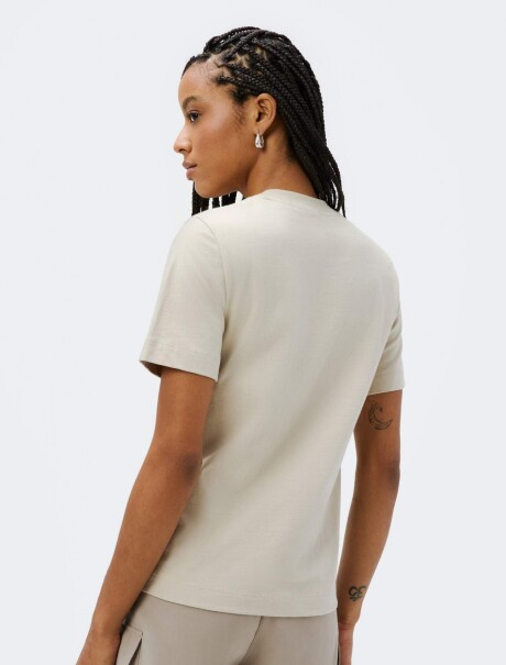 CAMISETA BÁSICA DE ALGODÓN BEIGE