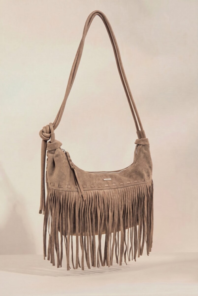 Cartera Gamuza Vegana Flecos - Vison 