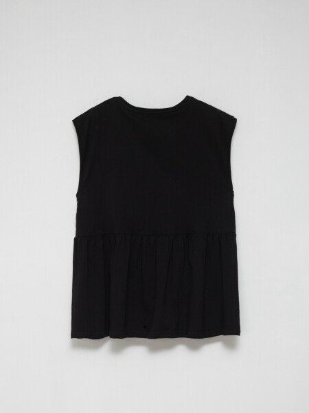 Blusa sin mangas peplum Negro