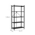 Estantería 5 Niveles Metal Minimalista Plegable 1.55m Negro