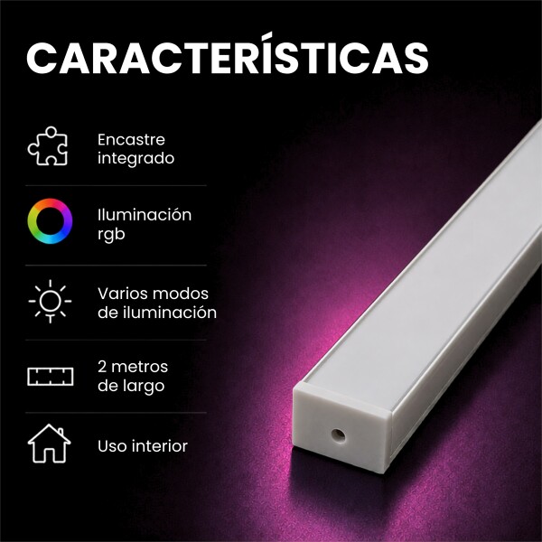 Luz LED Panel WPC RGB Varios Modos 200 cm RGB