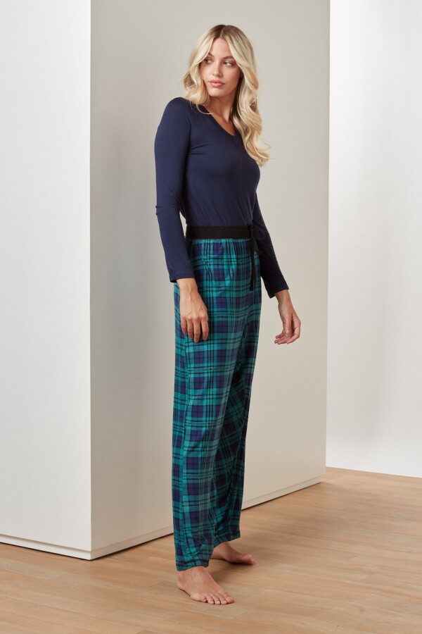 Piyama Pantalon VERDE/MULTI