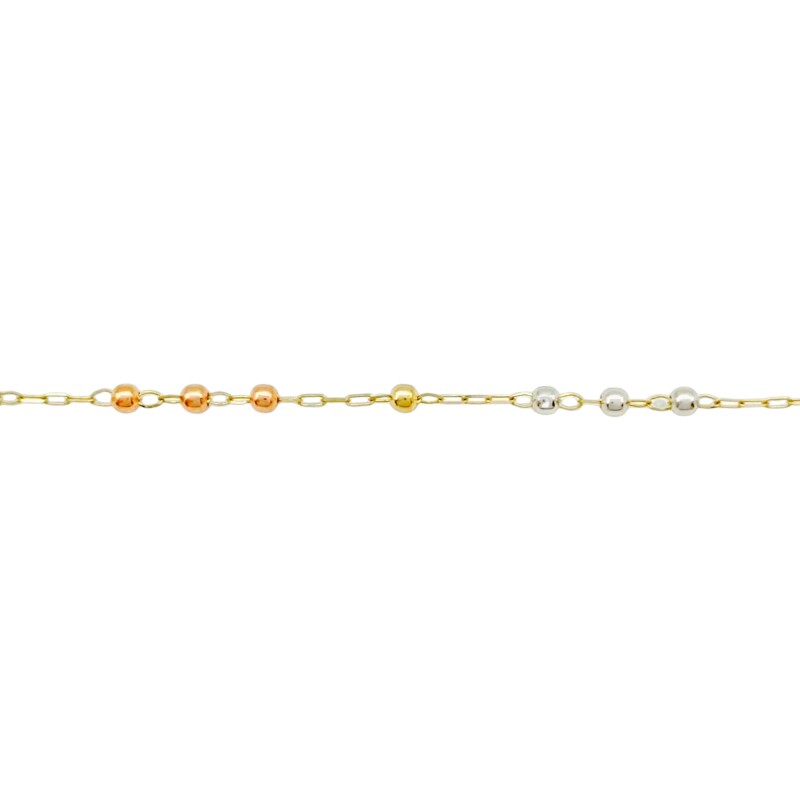 Pulsera Bolitas -Oro bajo-Sin Piedra-PU8017 sinpiedra
