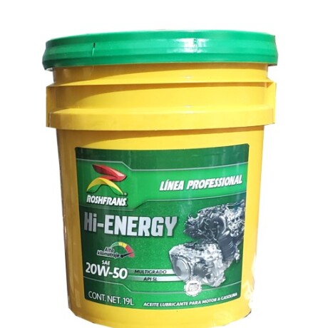 LUBRICANTE ACEITES - HI-ENERGY API SL SAE 20W50 BALDE 19LTS. ROSHFRANS LUBRICANTE ACEITES - HI-ENERGY API SL SAE 20W50 BALDE 19LTS. ROSHFRANS