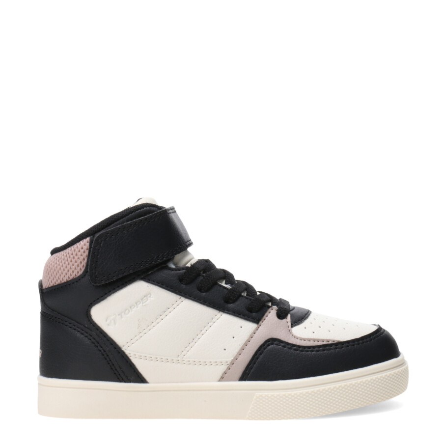 Championes Infantiles Topper Bota Costa II Mid Blanco Hueso - Negro