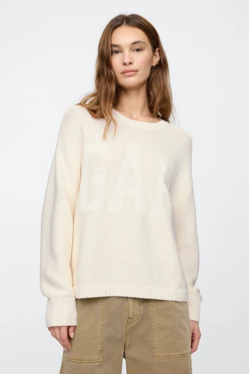 Buzo Logo Gap Mujer Ivory Frost