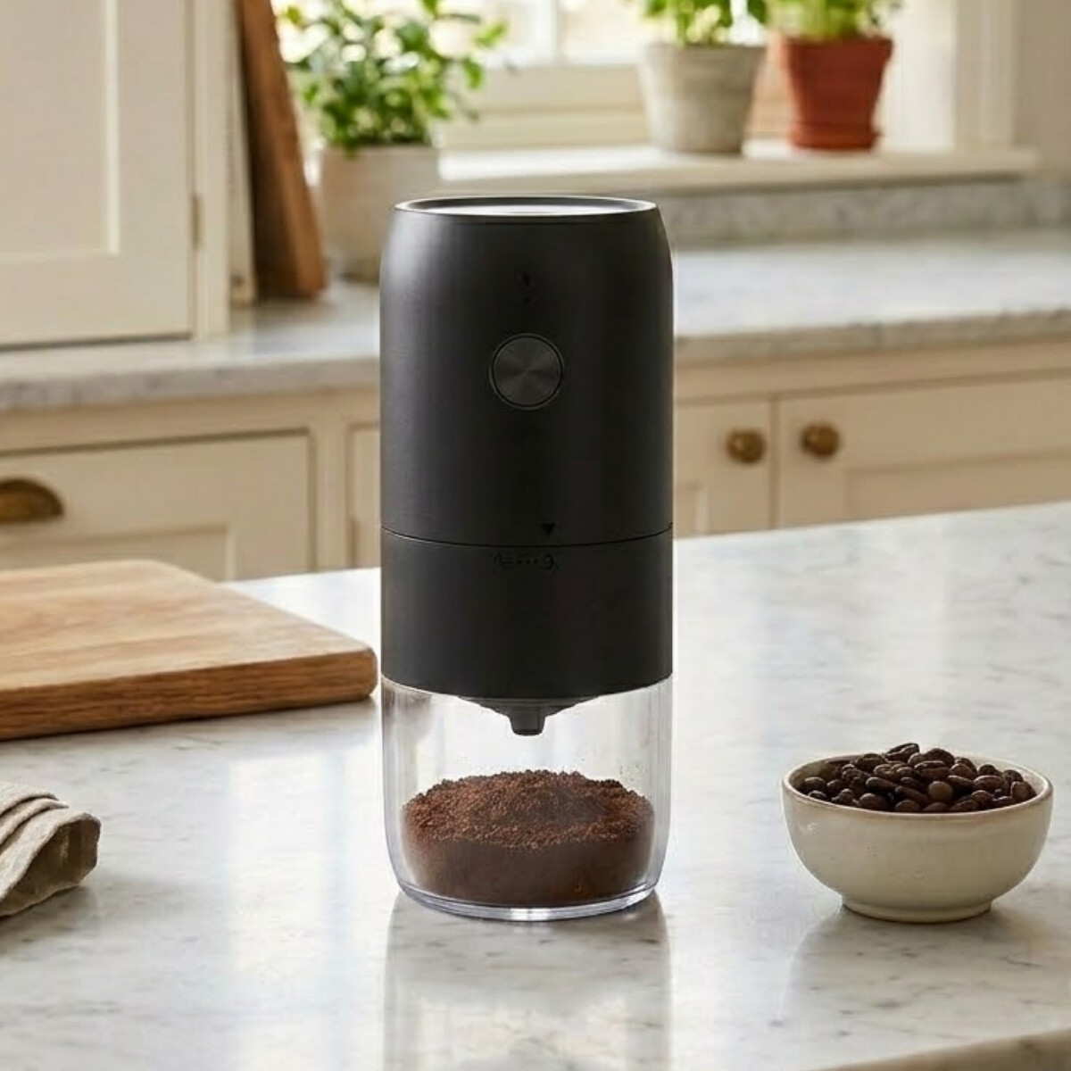 Molinillo café eléctrico recargable muelas cerámicas - NEGRO 