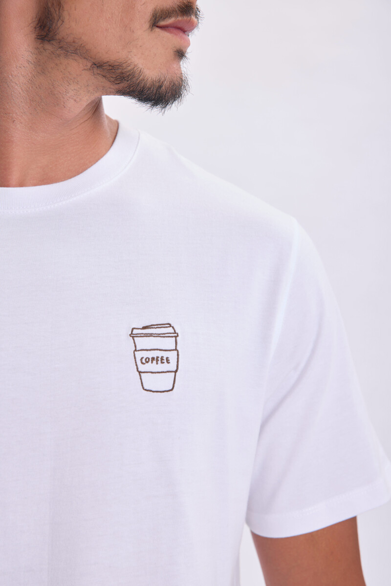 Remera bordado Coffee Blanco