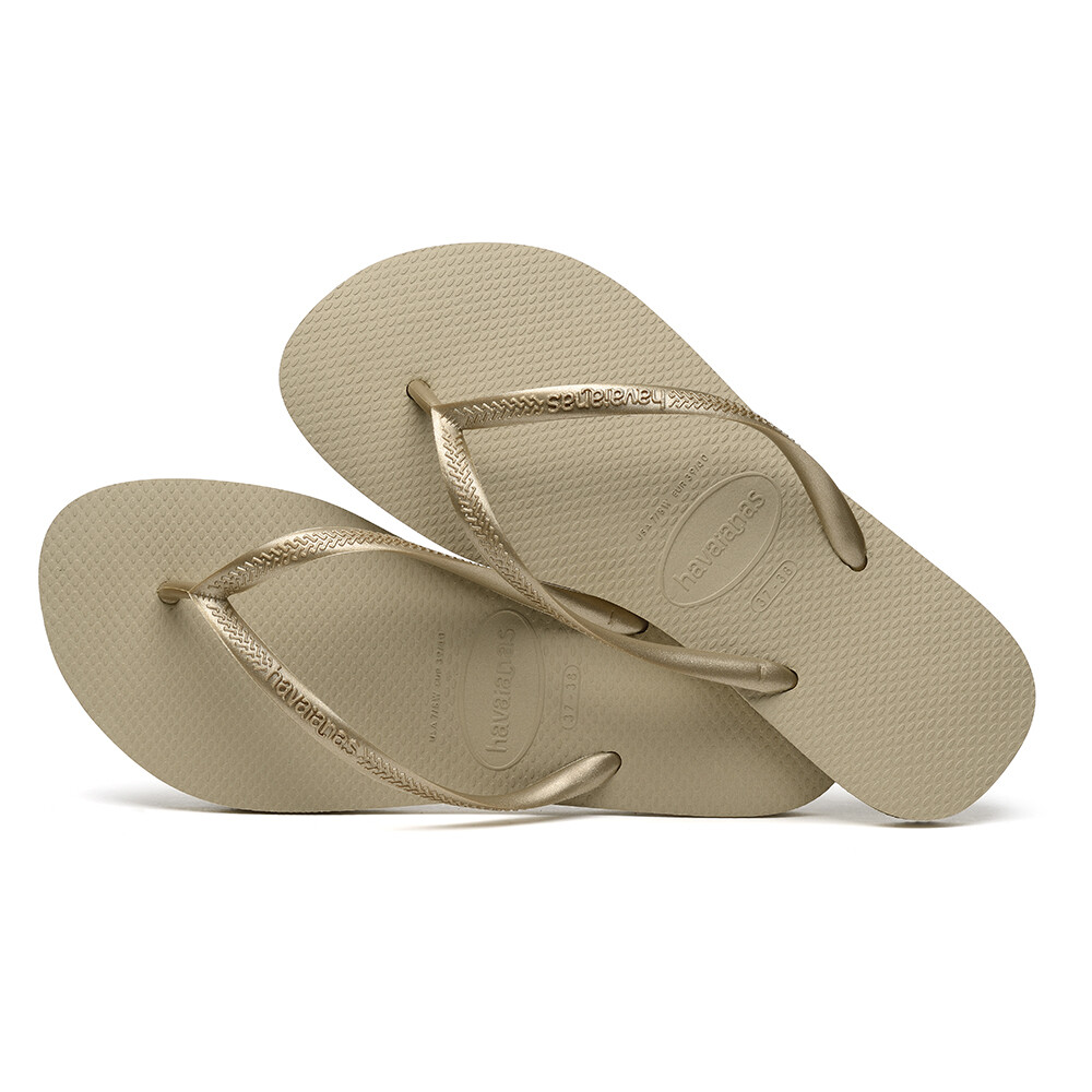 Sandalias Havaianas Slim Mujer Gris Arena/Dorado Claro