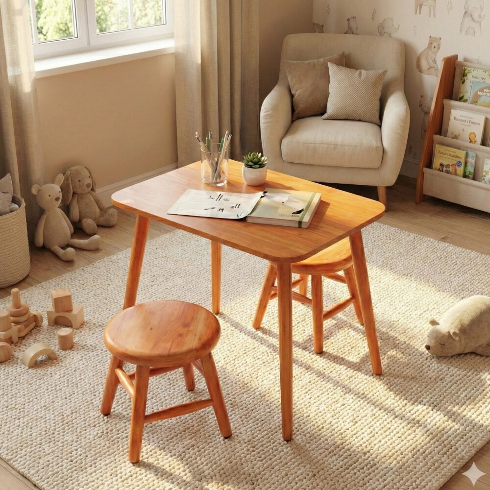 Mesa Infantil Madera + 2 bancos - Udine Mesa Infantil Madera + 2 bancos - Udine