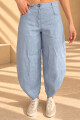 Pantalon barrel Celeste