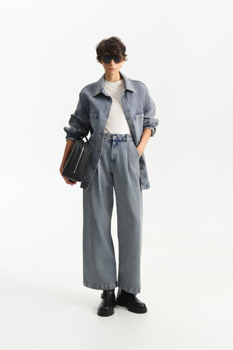 CHAQUETA DENIM Celeste