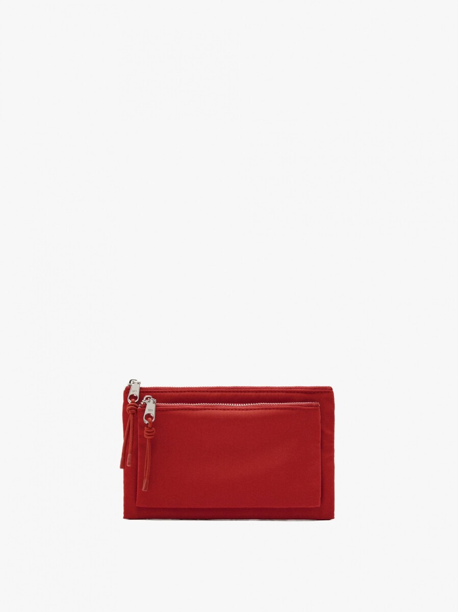 Bolso Multiusos Doble De Nylon - rojo 