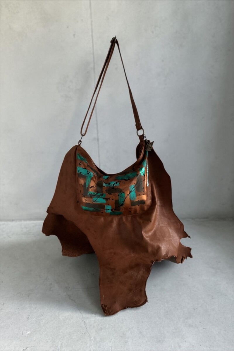 Cartera Presence De Cuero Intervenida Con Arte Pintado A Mano 