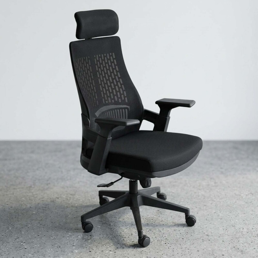SILLA DE OFICINA MALLA NEGRO LOMBARDI