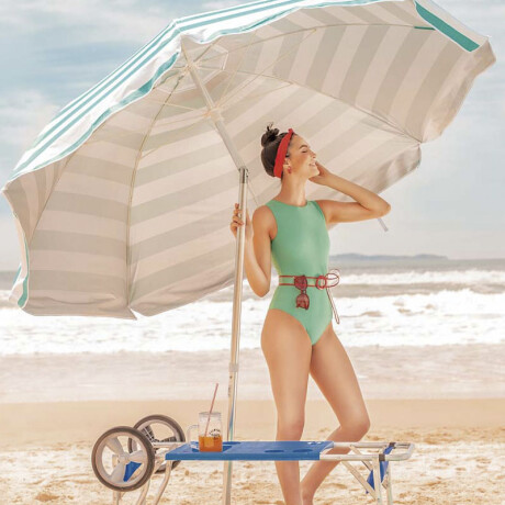 Carrito de Playa en Aluminio MOR con Extensión para conservadora Azul Carrito de Playa en Aluminio MOR con Extensión para conservadora Azul