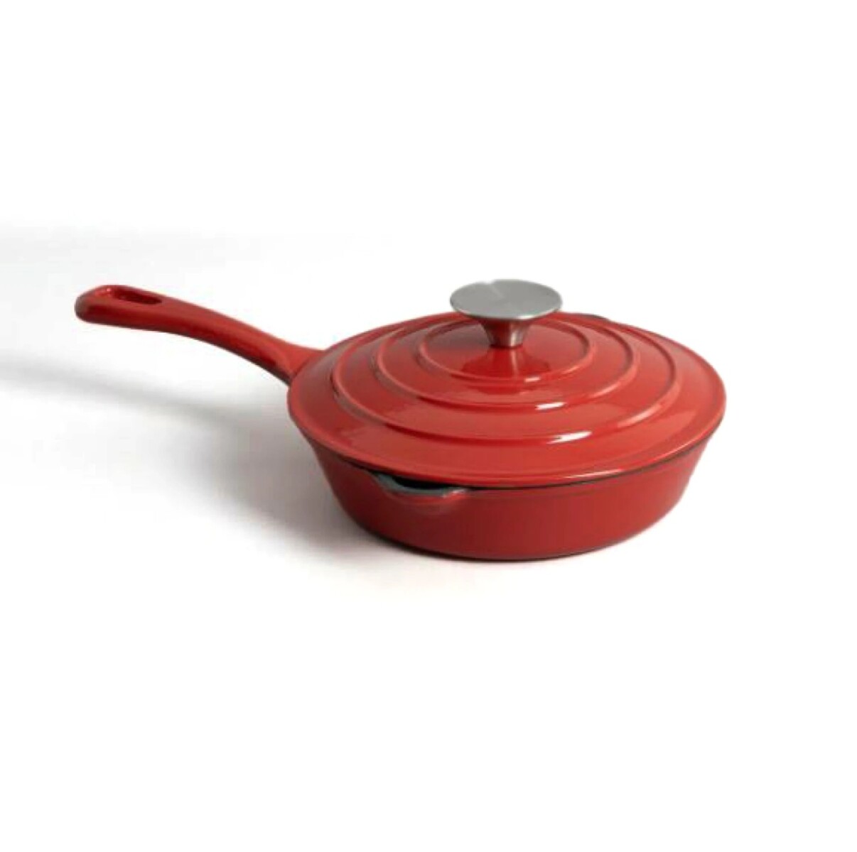 Sarten De Hierro Esmaltada Roja C/tapa 20cm - Volf Rojo 