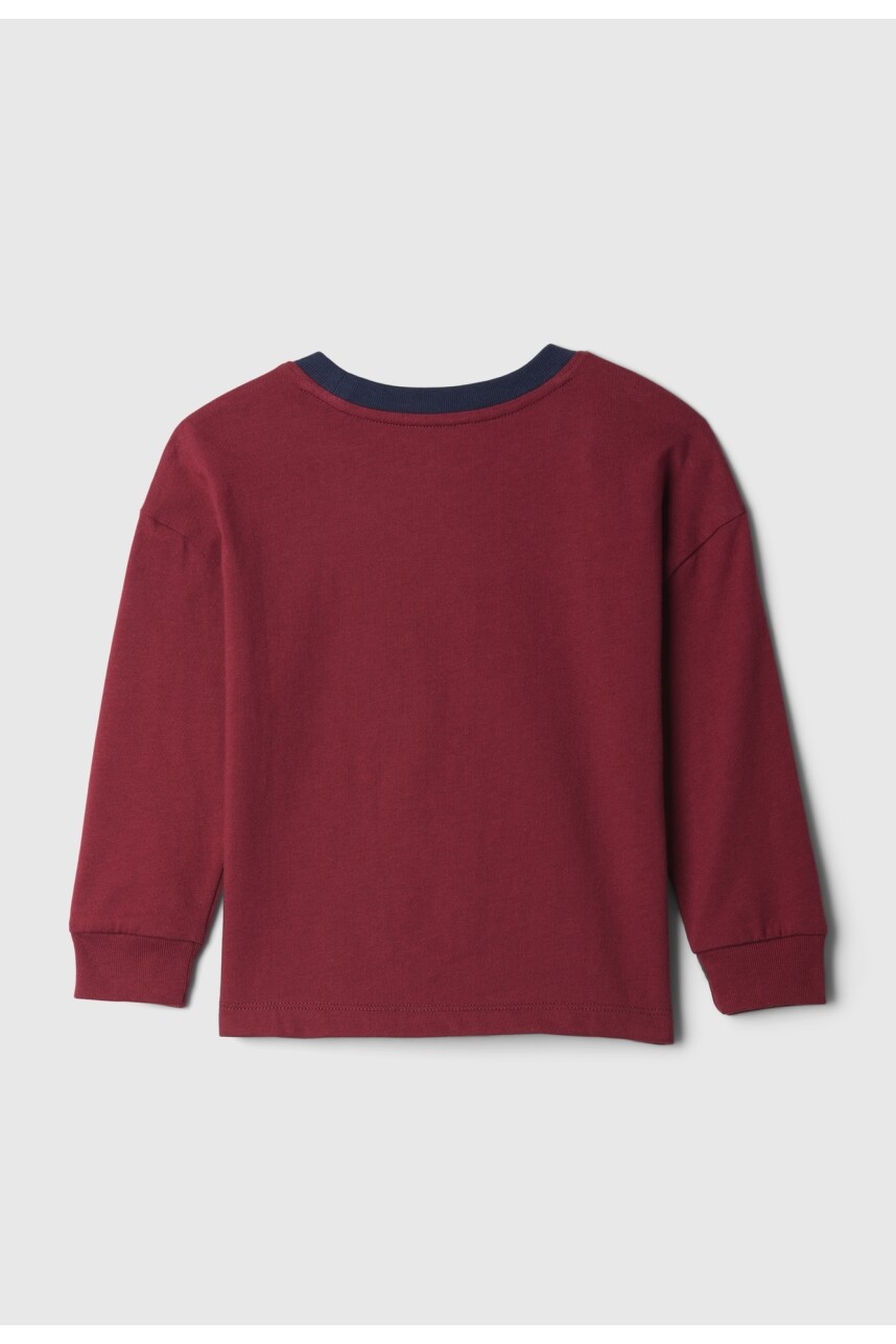 Remera Logo Gap Manga Larga Toddler Niño Red Delicious