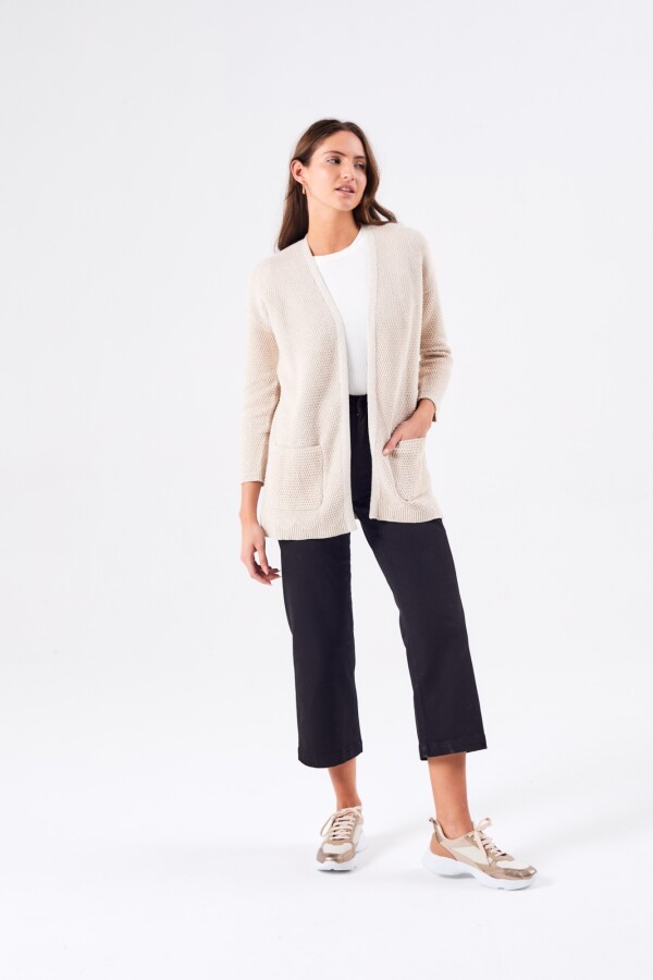 Cardigan Textura Beige Melange