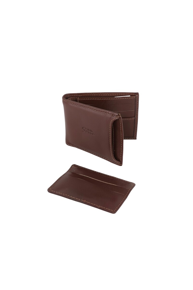 Billetera con tarjetero extraible Marron