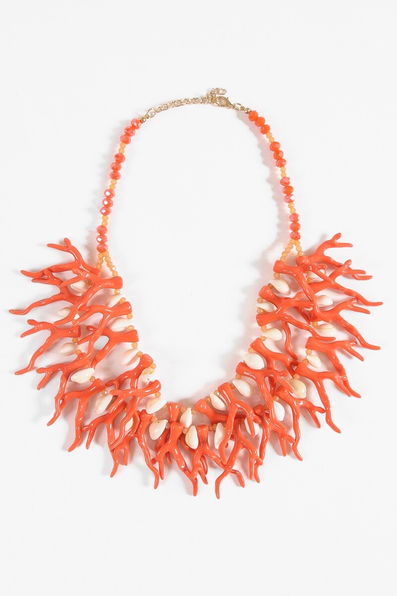 Collar coral caracol rojo