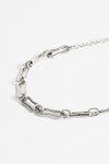 Pulsera acero eslabón irregular plateado