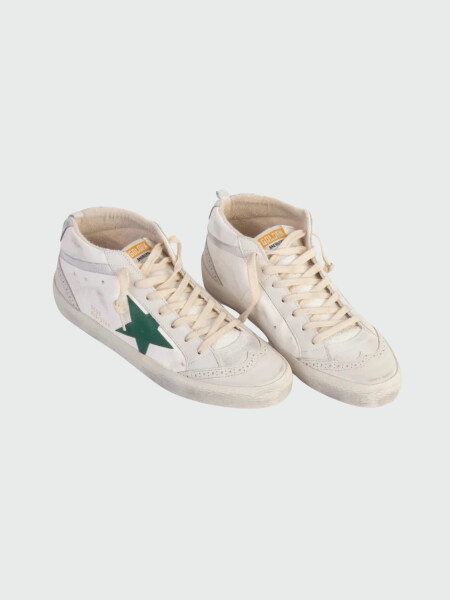 Golden Goose-Botines de cuero, Mid Star Blanco