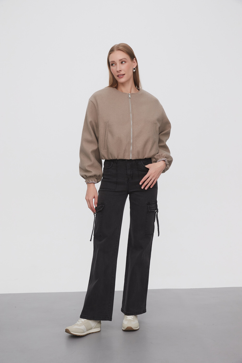 Campera Terry Taupe Claro