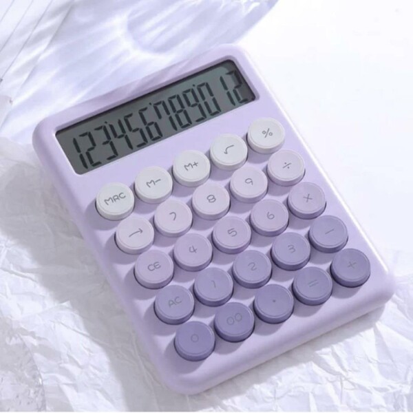 Calculadora Escritorio 12 Dígitos Funciones Números Escolar Color Variante Violeta