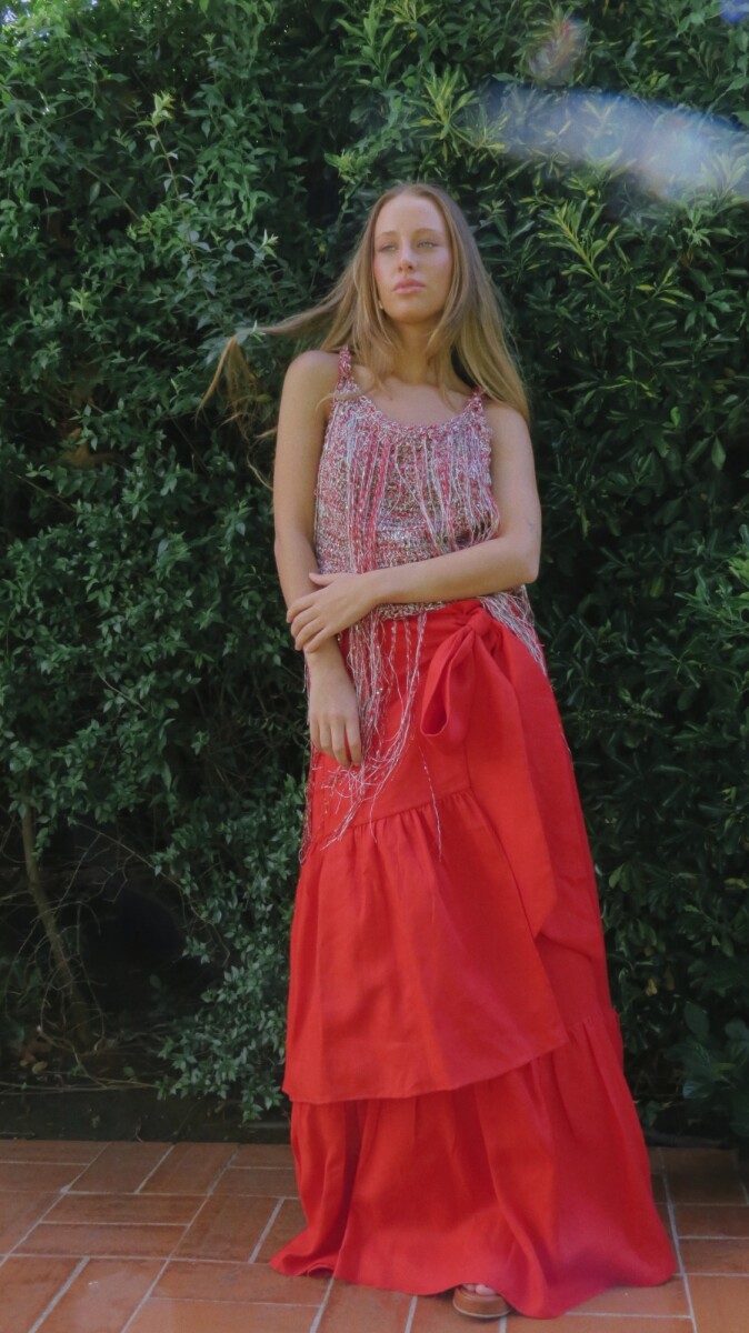 Wave Skirt - Rojo 