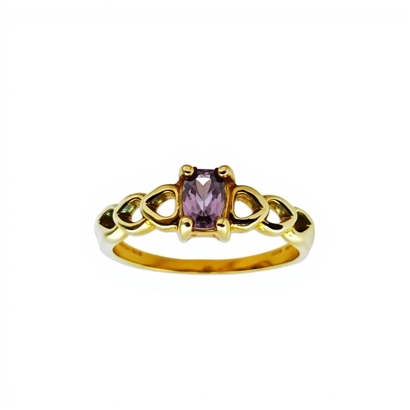 Anillo Solitario -Oro bajo-Piedra Amatista-AN8217 conpiedra