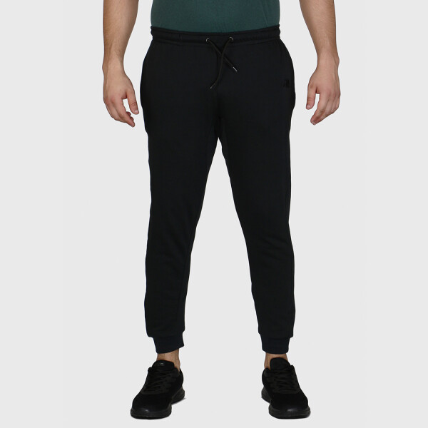 Austral Men Cotton With Fleece Jogging Pant- Black Negro