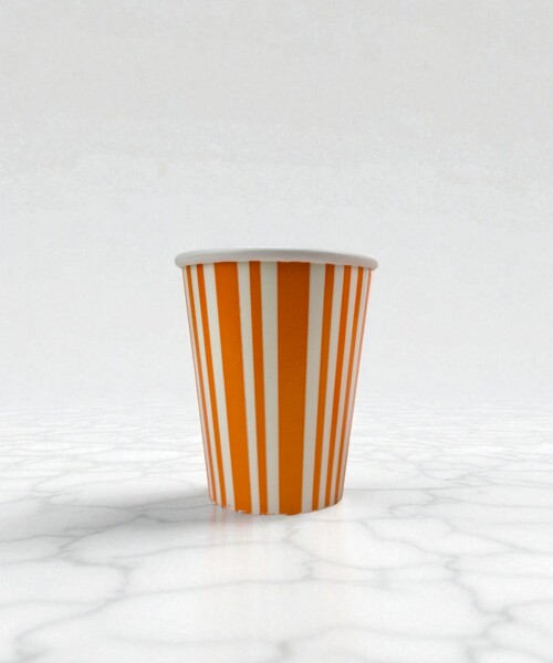 Vaso polipapel 8 oz NARANJA LINES
