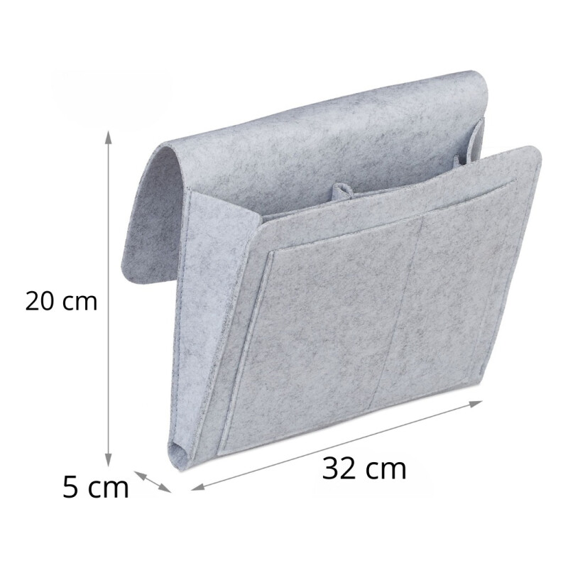 Sobre Organizador Multiuso De Fieltro Gris Gris