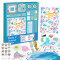 Set De Papelería Infantil Ondas De Colores Celeste