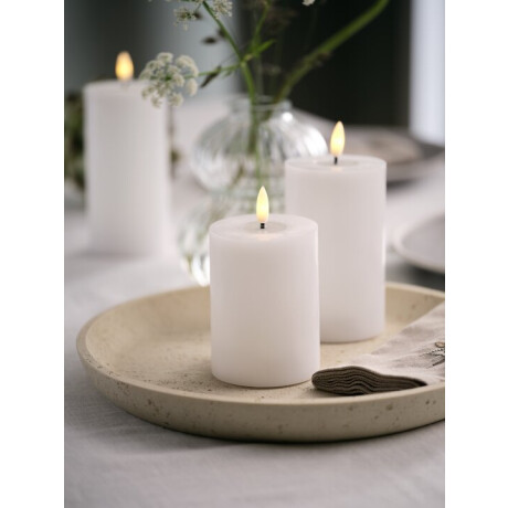 Vela LED EIDE 3 piezas con control Blanco