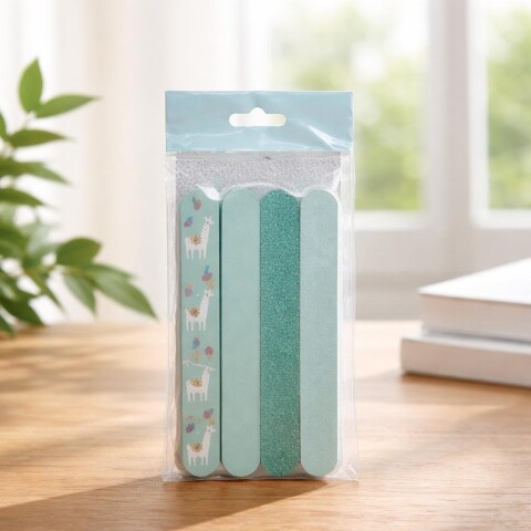 JUEGO DE LIMA DE UÑAS DE 4 PIEZAS-AZUL JUEGO DE LIMA DE UÑAS DE 4 PIEZAS-AZUL