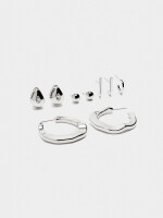 Set De Pendientes Y Aros plateado