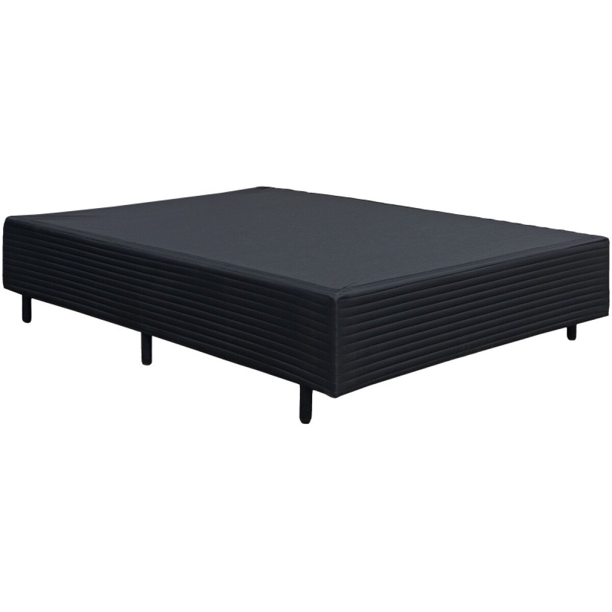 BOX 2 PLAZAS - Box Base 138x188x40 sommier 2 plazas negro madera maciza 