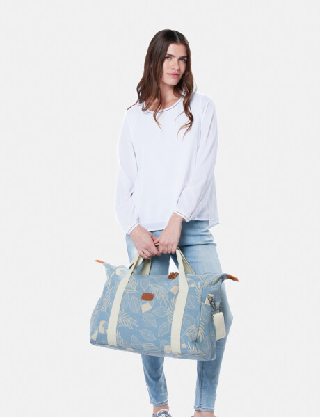 BOLSO DE LONA ESTAMPADO Azul