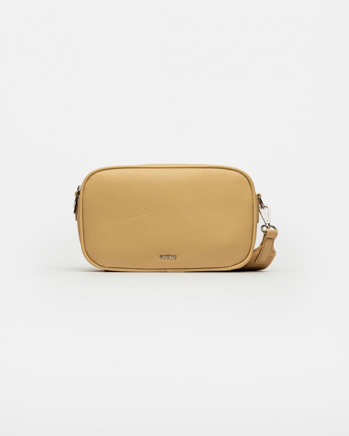 Bandolera Adisa En Efecto Cuero Graneado Beige