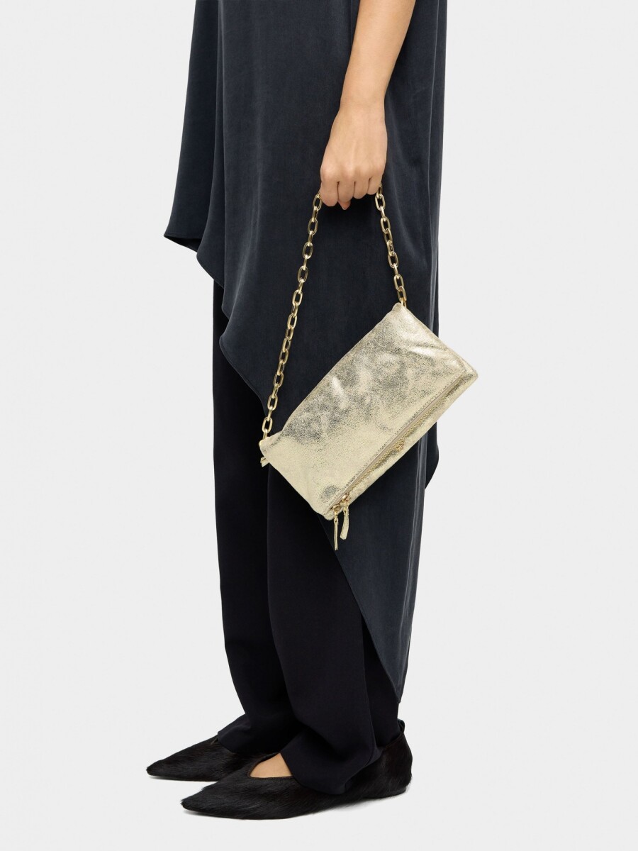 Bolso Metalizado Para Fiesta dorado